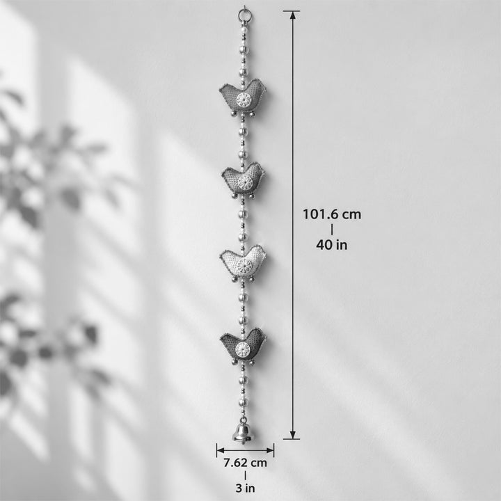 2 Pc |  Handmade Birdie Theme Crochet Wall Hanging with Bells & Ghungroo