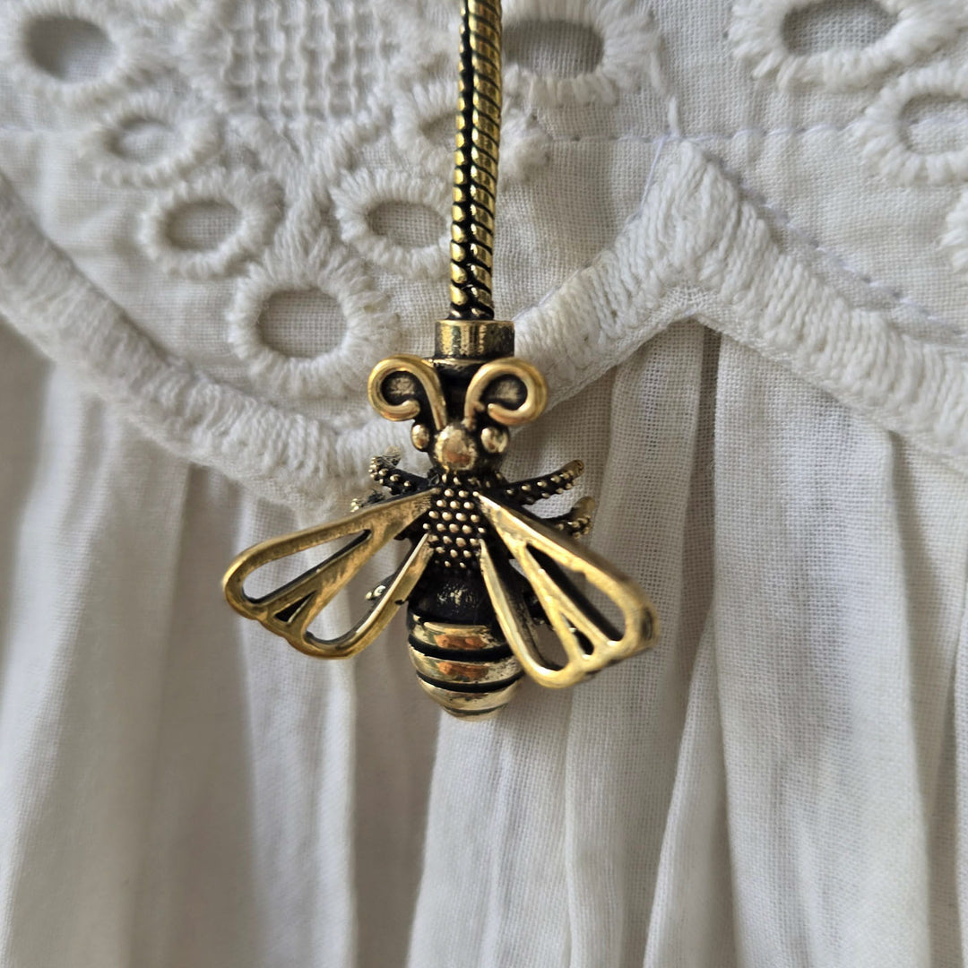 Handmade Bee Harmony Lariat Brass Necklace