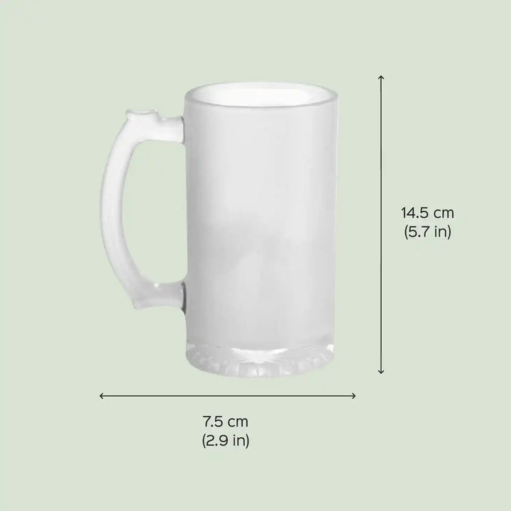 Printed "Cheers" Theme Glass Beer Mug | 16oz | 470 ML