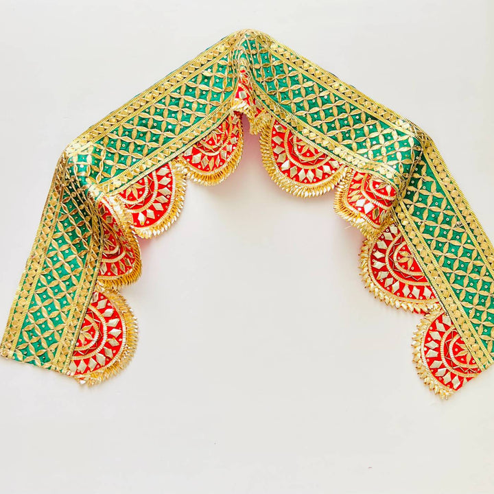 40 In | Handmade Gota Patti Red & Green Round Toran