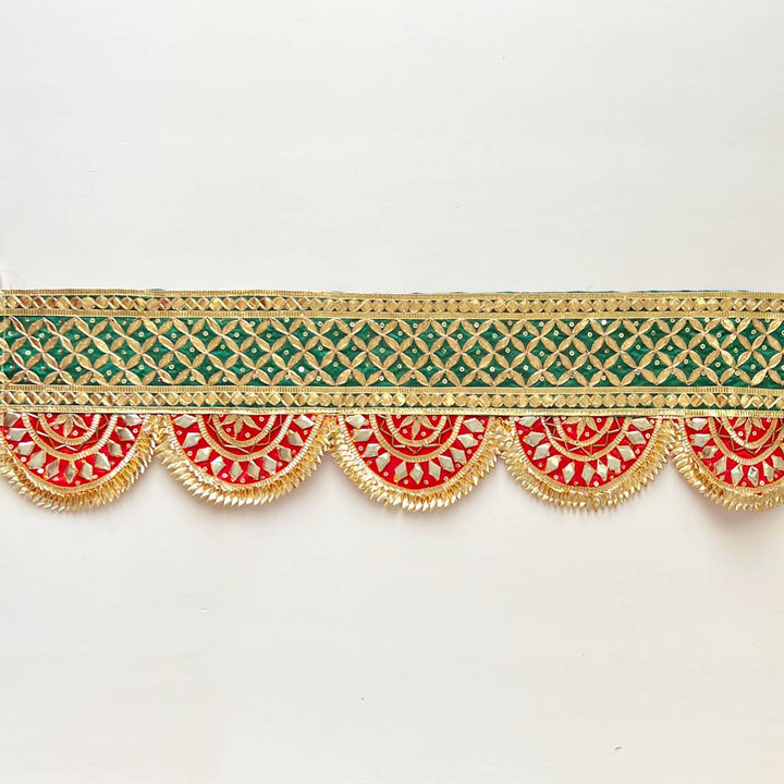 40 In | Handmade Gota Patti Red & Green Round Toran