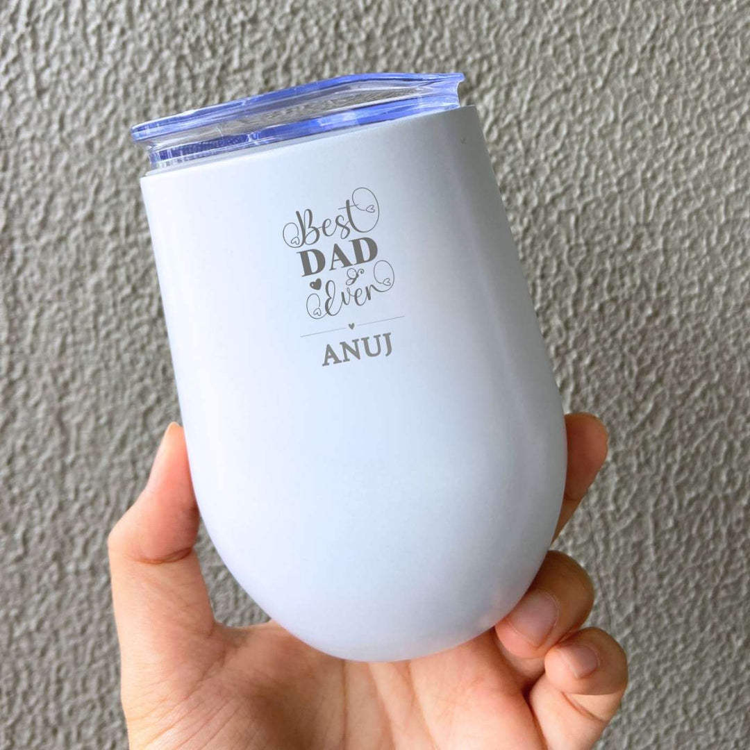Personalized Handmade Engraved Best Dad Ever Stainless Steel Tumbler
