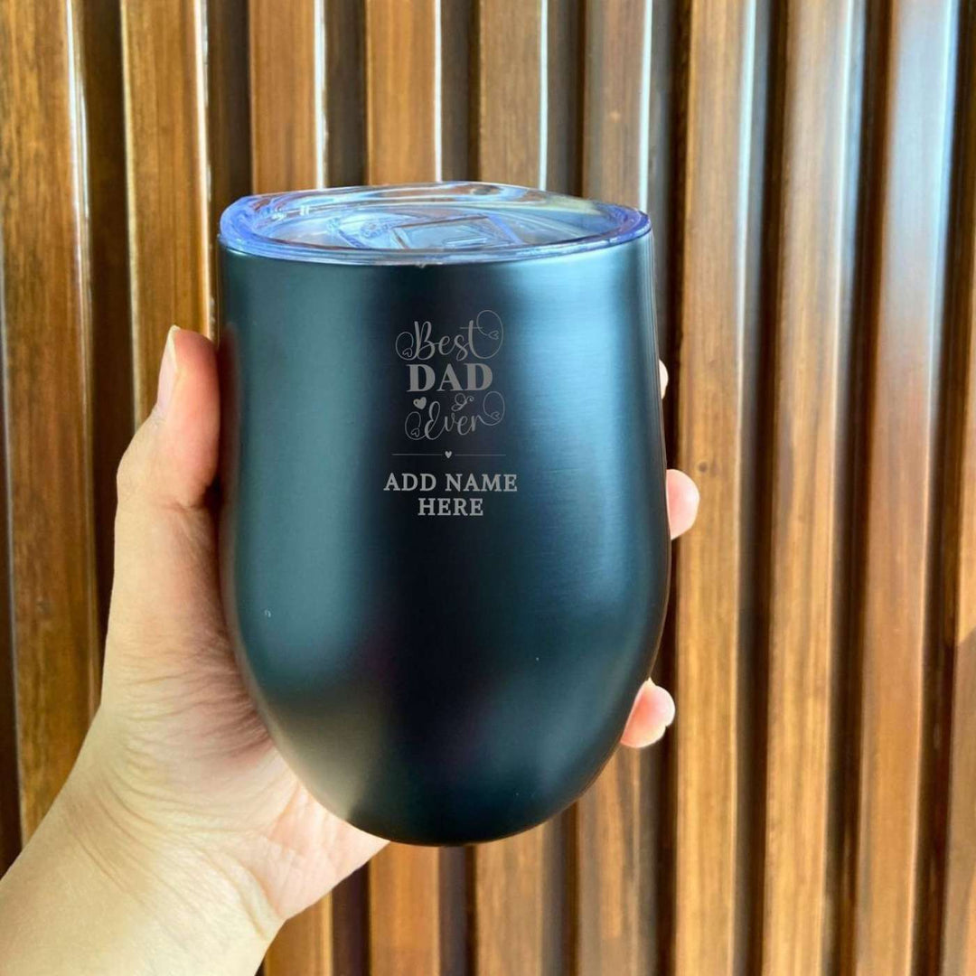 Personalized Handmade Engraved Best Dad Ever Stainless Steel Tumbler