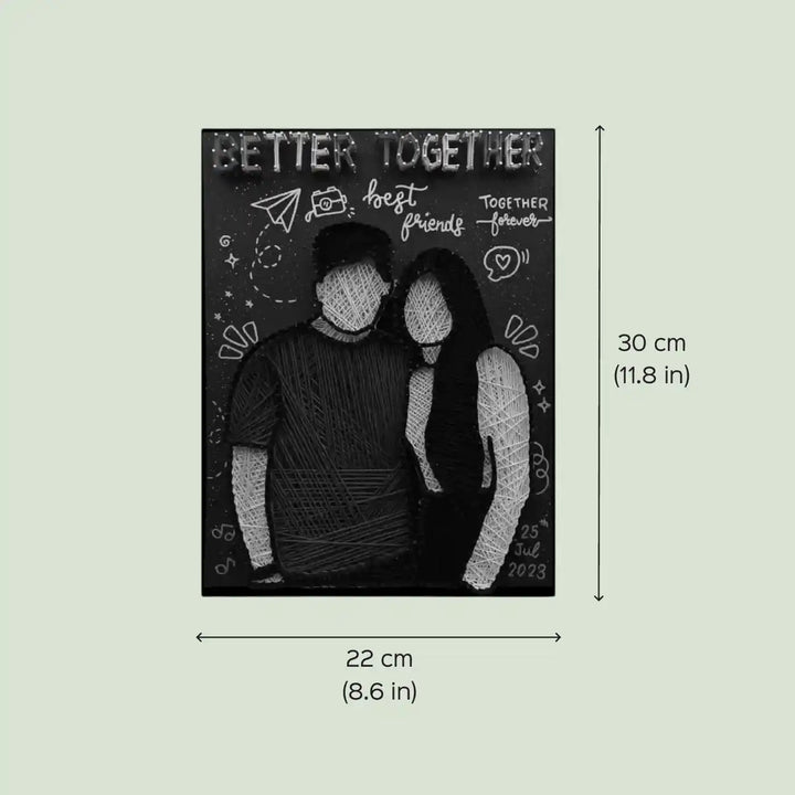 Photo Personalized Handmade String Art Best Friends Theme MDF Wood Decorative Plaque