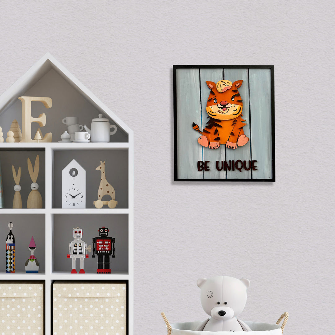 Hand Painted Affirmations Animal Wall Art For Kids - Mounted on Nursery Room Wall