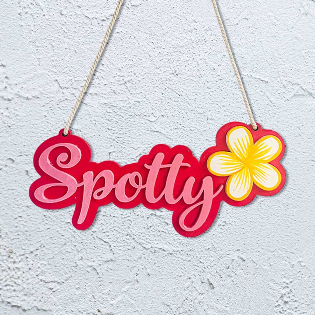 Personalized Hand Painted Character Mdf Wood Kids Name Plate - Hanging on Wall with Rope