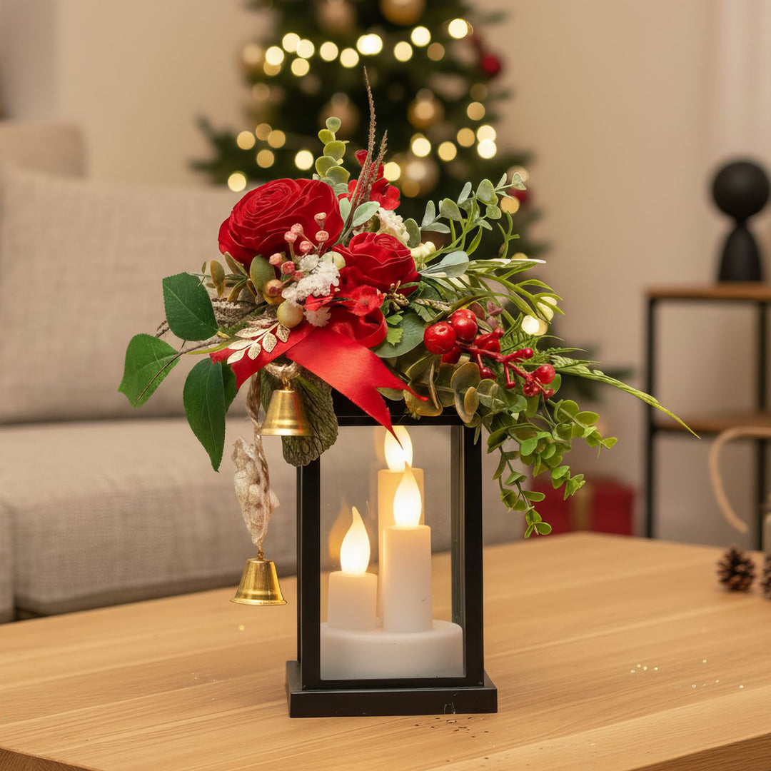 Handmade Blossom & Glow Shola Flower Centerpiece With LED Lantern