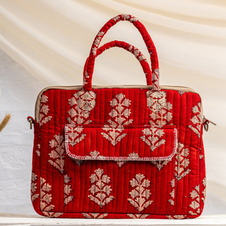 Handcrafted Red Munna Manju Attache Classic Work Bag