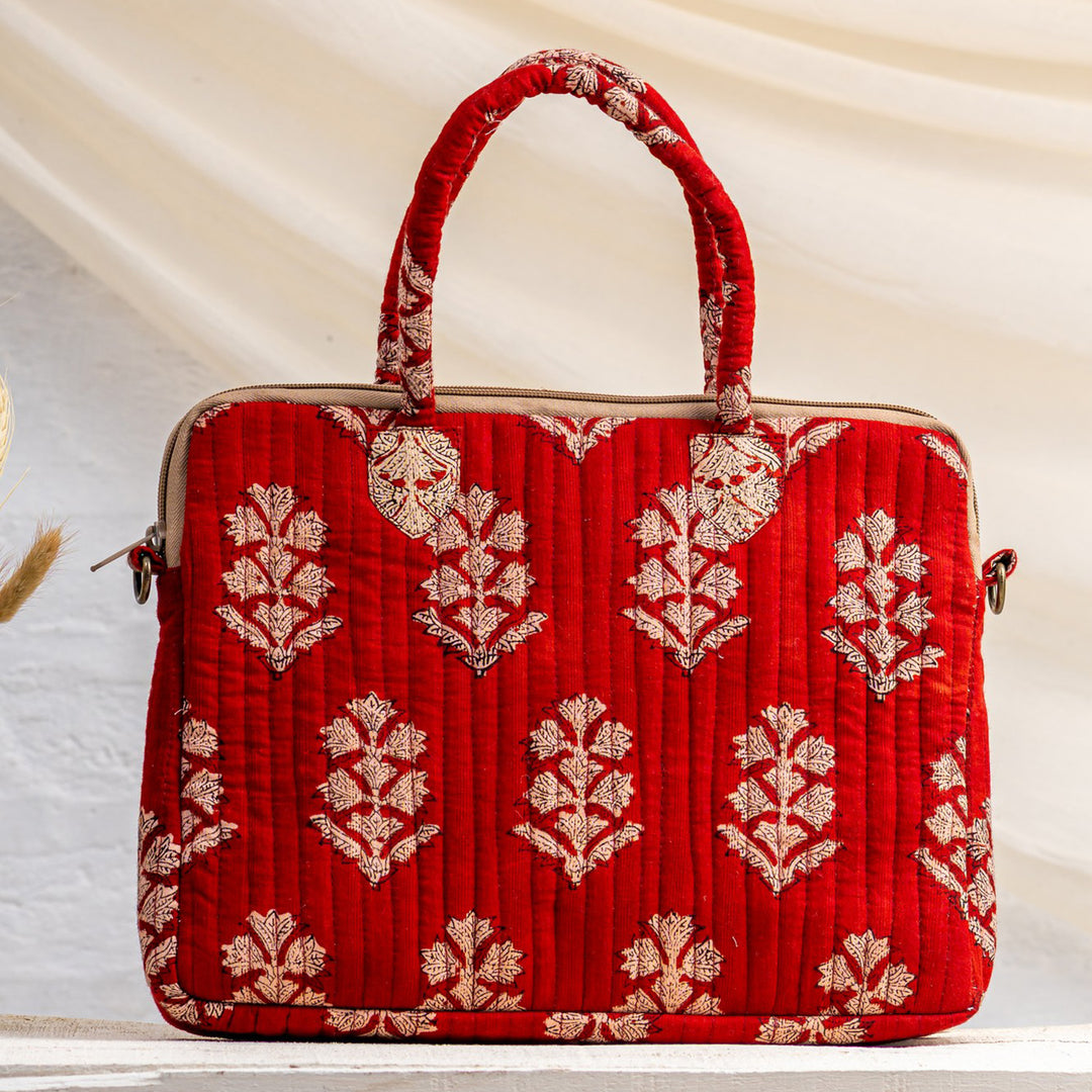 Handcrafted Red Munna Manju Attache Classic Work Bag