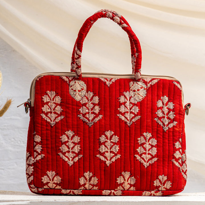 Handcrafted Red Munna Manju Attache Classic Work Bag