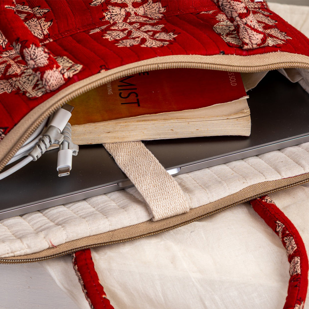 Handcrafted Red Munna Manju Attache Classic Work Bag