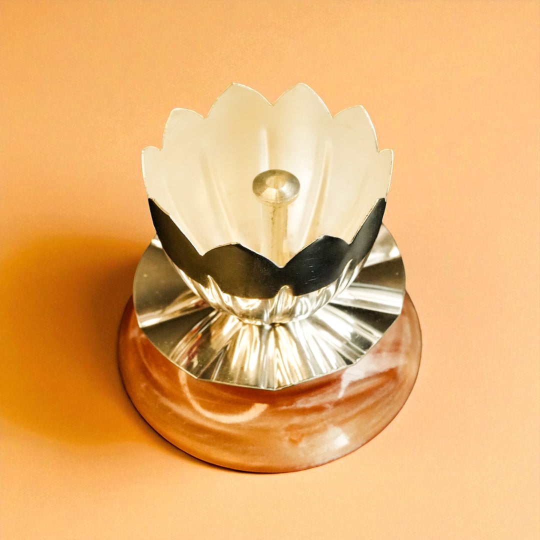 Silver Plated Shanti Oil Lamp / Diya Packed in Gift Box