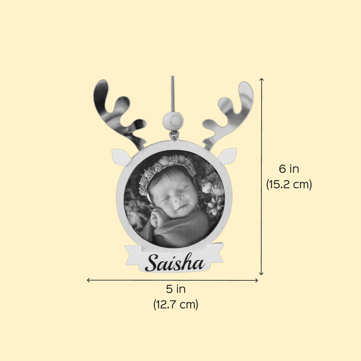 Photo Personalized Reindeer Ornament For Christmas Tree Decoration