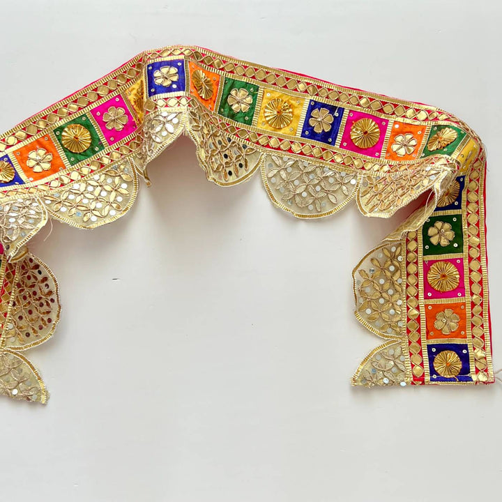 40 In | Handmade Gota Patti Colorful Semi Circle Geometry Toran