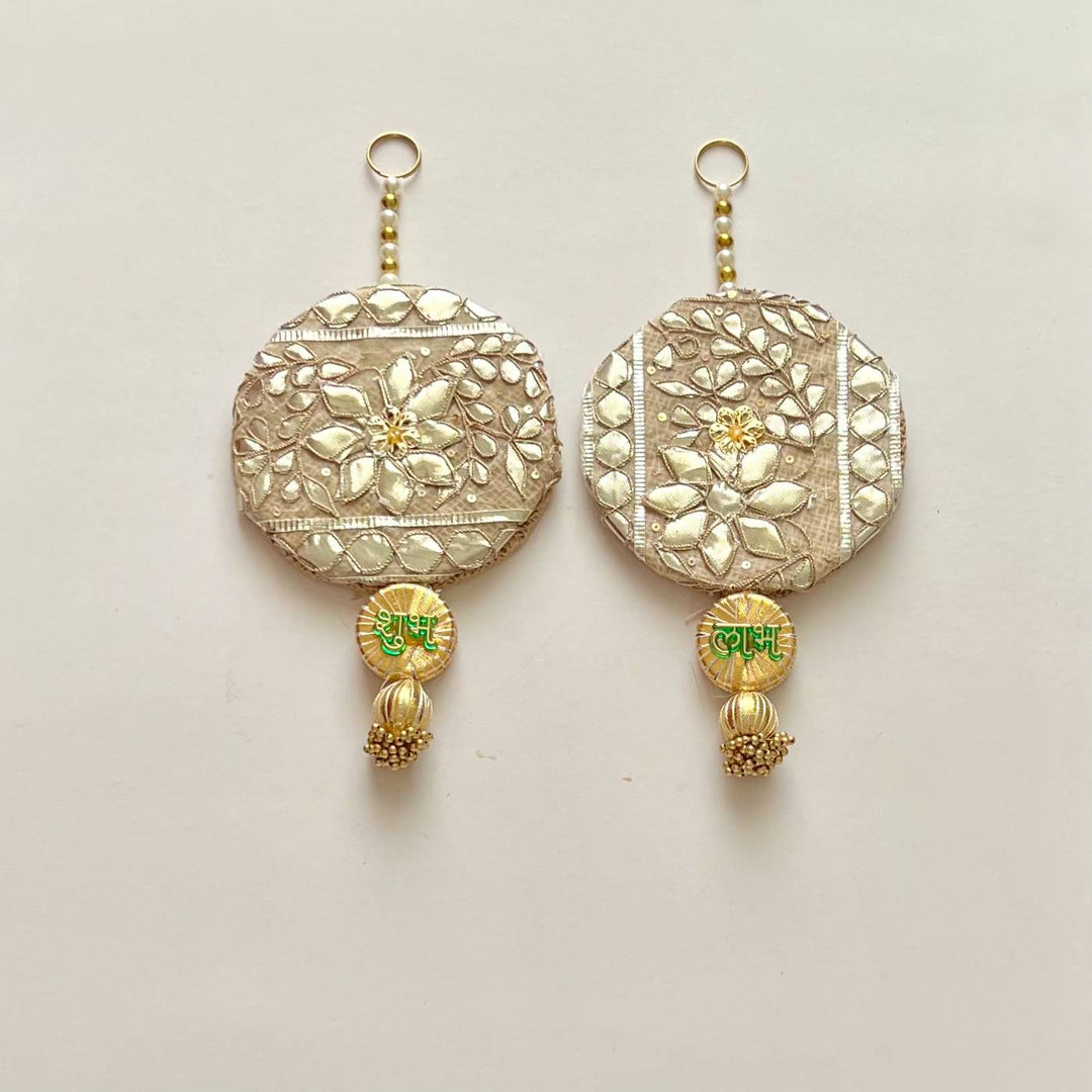 Handmade Gota Patti Flower Design Shubhlabh Hanging