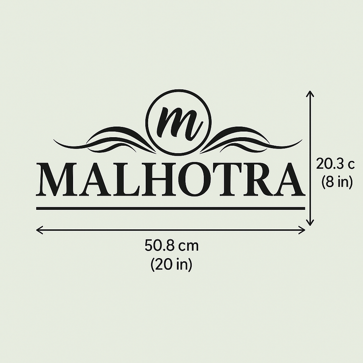 Personalized Laser Cut Minimal Black Metal Name Plate