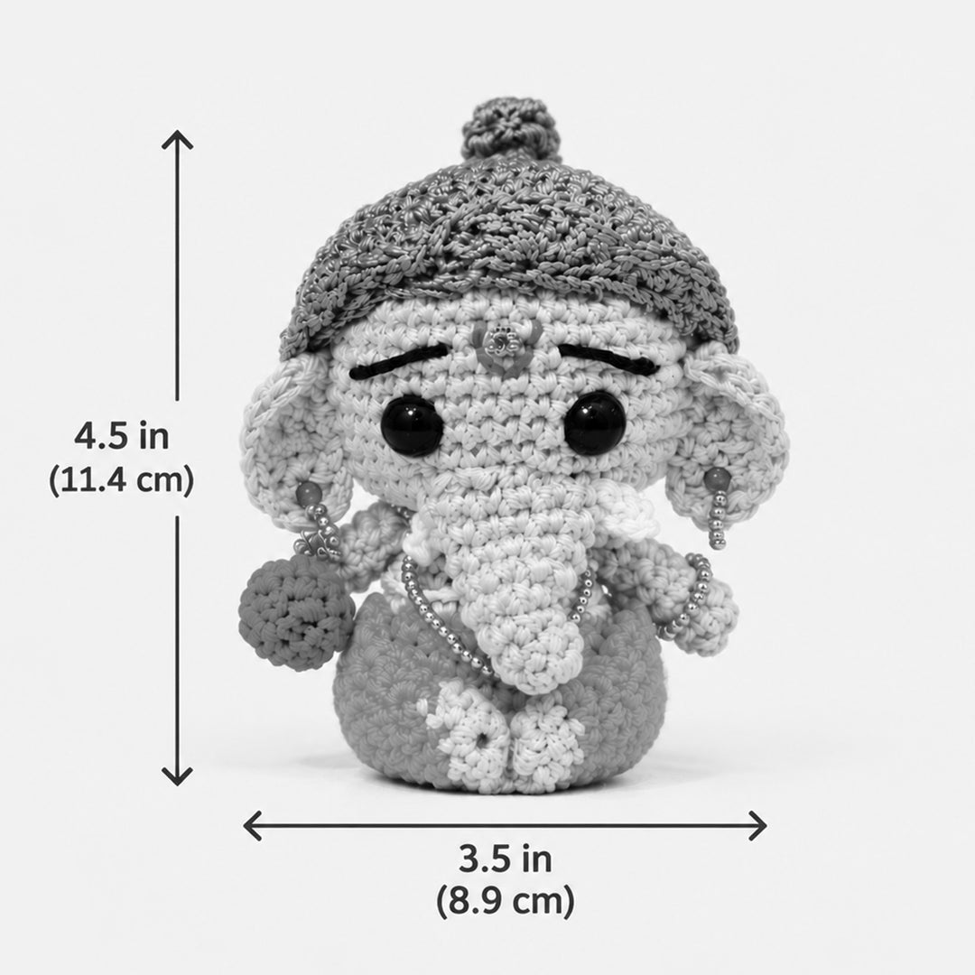 Handmade Crochet Lakshmi Idol Cotton Golu Doll With Zari Mukut For Festive Decor