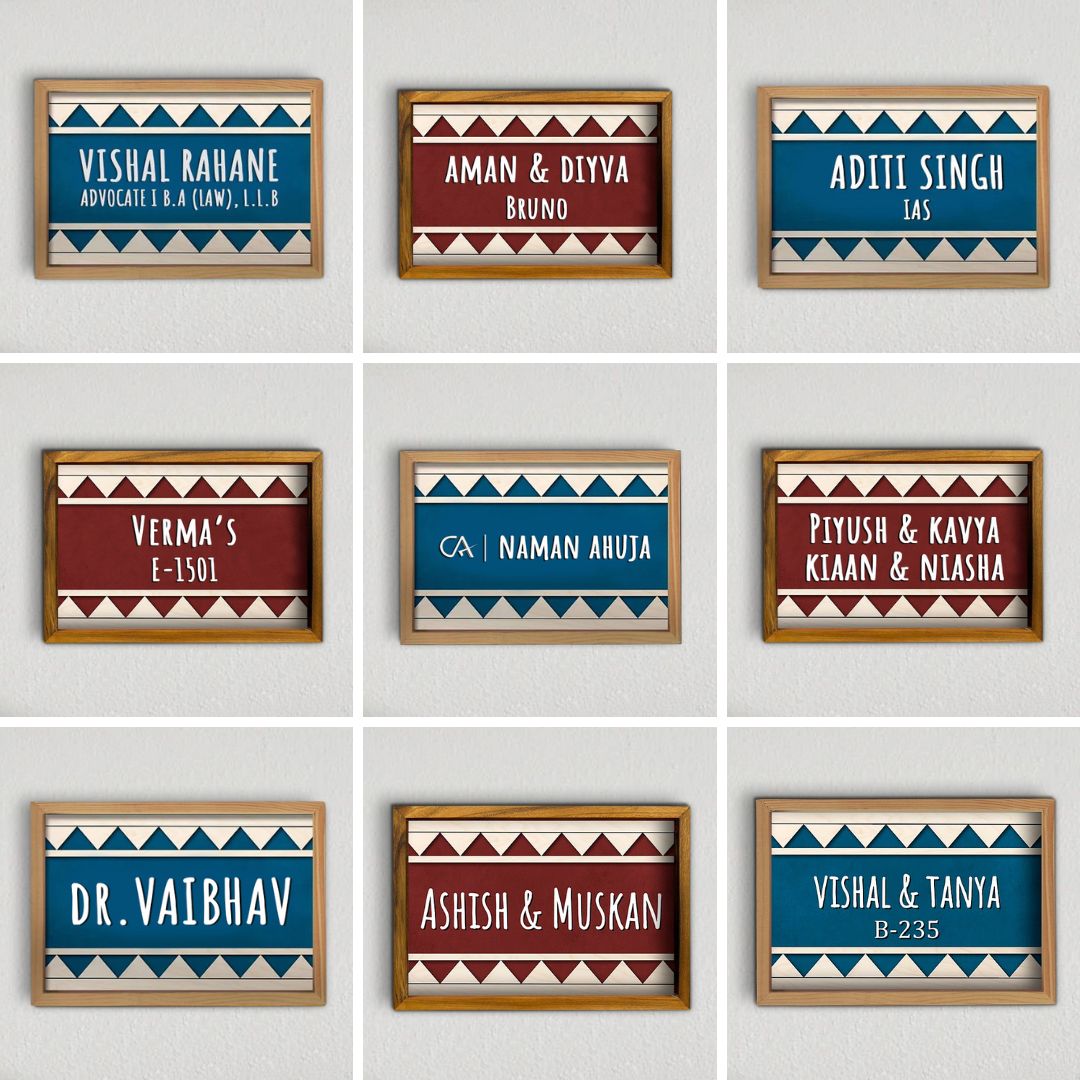 Wooden Personalized Framed Name Plate For Advocate - Wall-Mounted Nameplate Display Grid