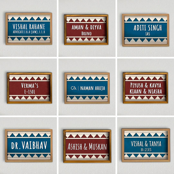 Wooden Personalized Framed Name Plate For Couples 1 - Grid of Name Personalization Examples