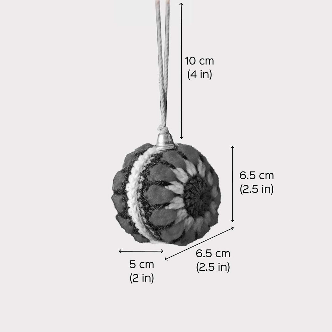 Handmade Crochet Christmas Ball Ornaments For Tree Decoration | Set Of 6