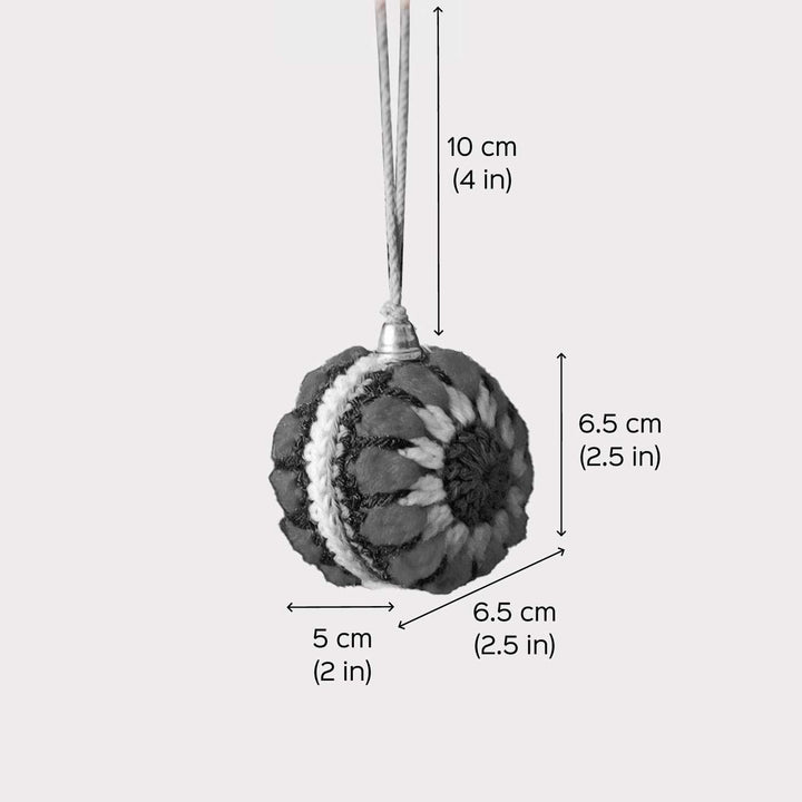 Handmade Crochet Christmas Ball Ornaments For Tree Decoration | Set Of 6