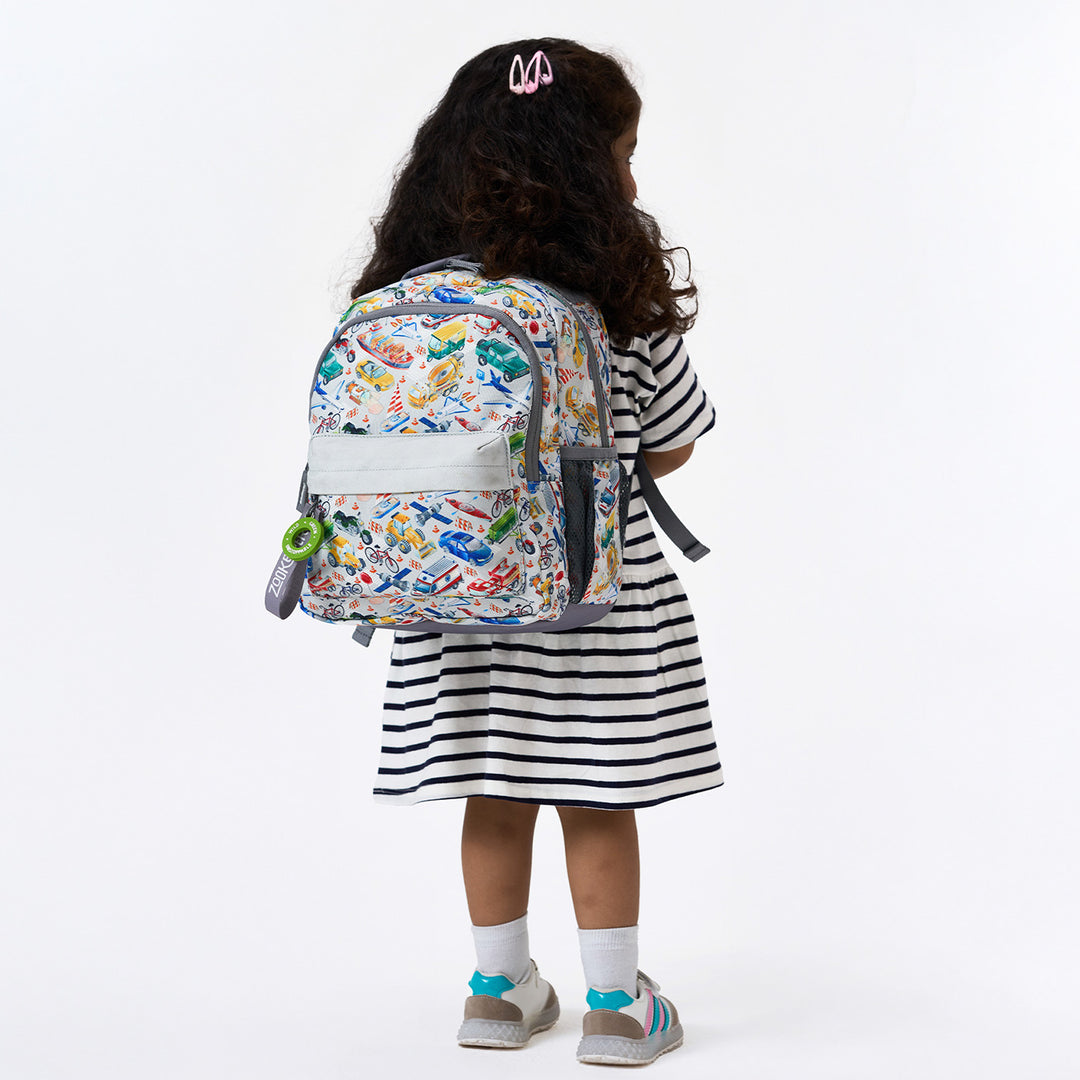 City Safari Theme Water-Resistant Kids Everyday Backpack