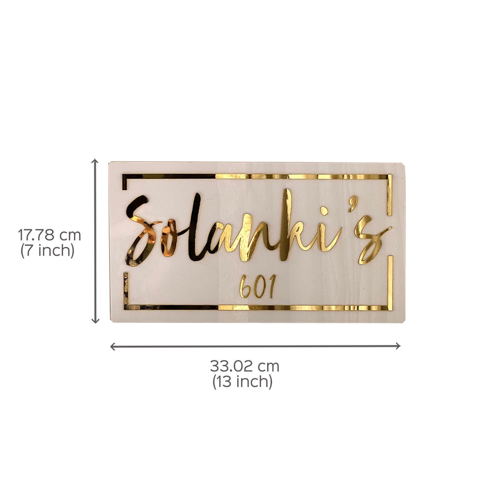 Classic Personalised Acrylic Name Plate 1 - Dimension Chart with Measurements