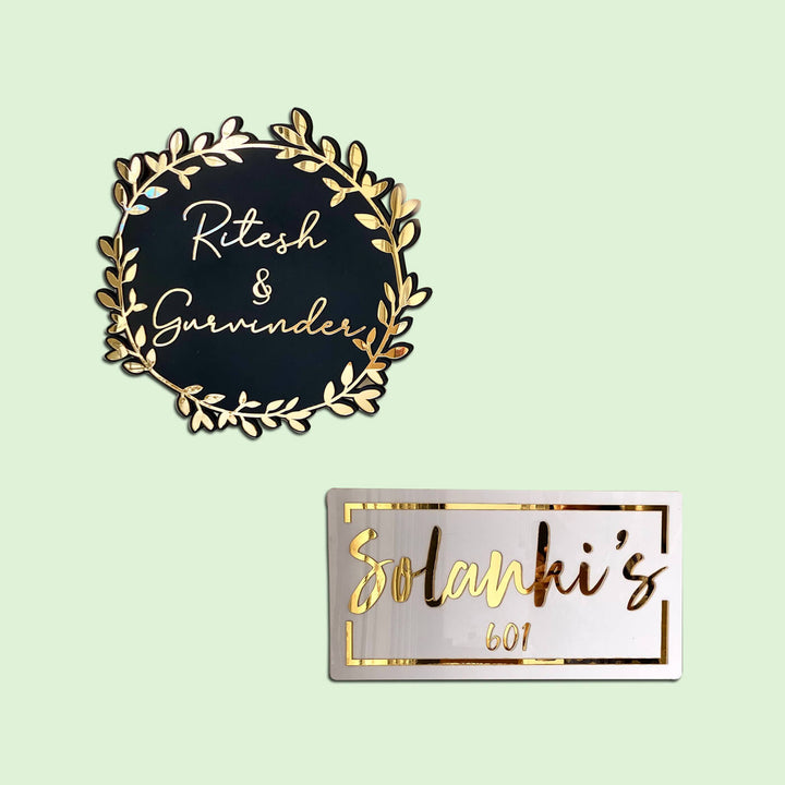 Classic Personalised Acrylic Name Plate 1 - Name Personalization Example Front View