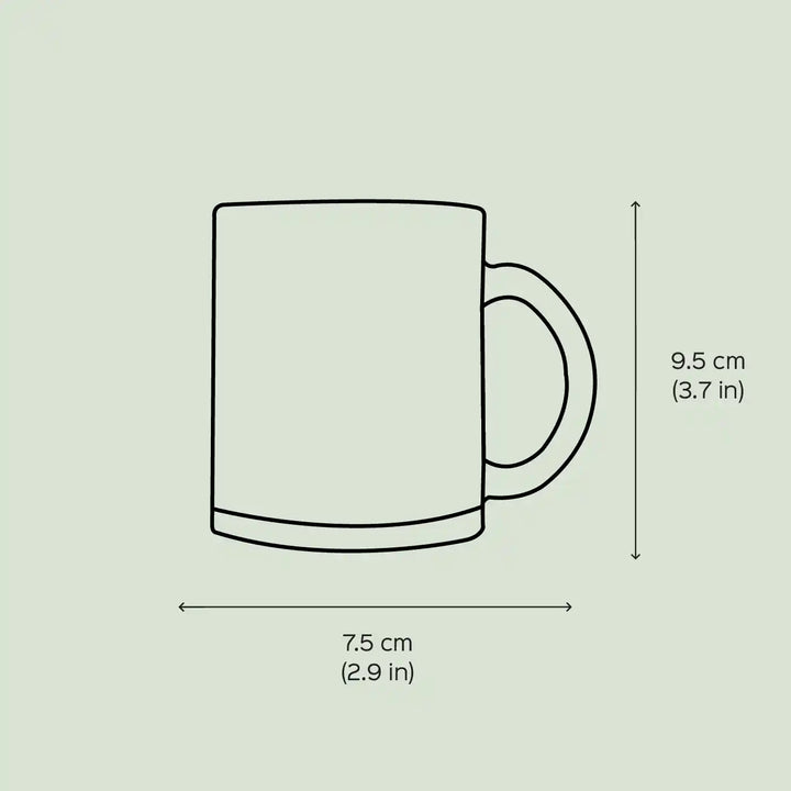 Printed Dog Theme Glass Mug | 350 ML