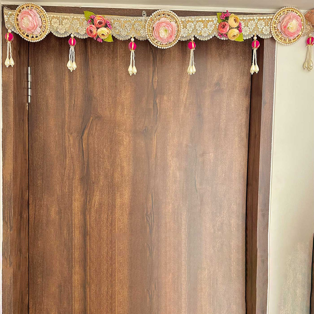 38 / 44 In | Handmade Decorative Gold & Pastel Shade Toran