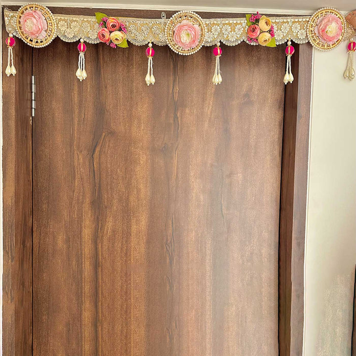 38 / 44 In | Handmade Decorative Gold & Pastel Shade Toran