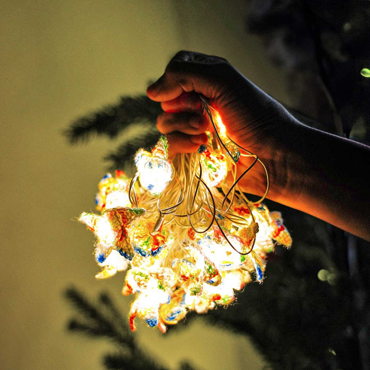 5.5m, 40 Bulbs | Handmade Stars Crochet LED Fairy Lights For Christmas Decoration