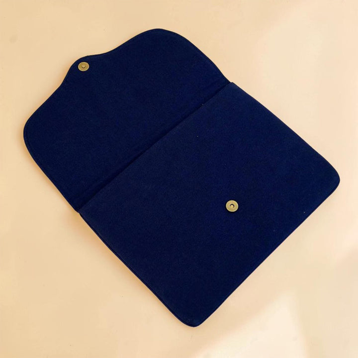Corsage Aari Embroidered Navy Blue Floral Laptop Sleeve