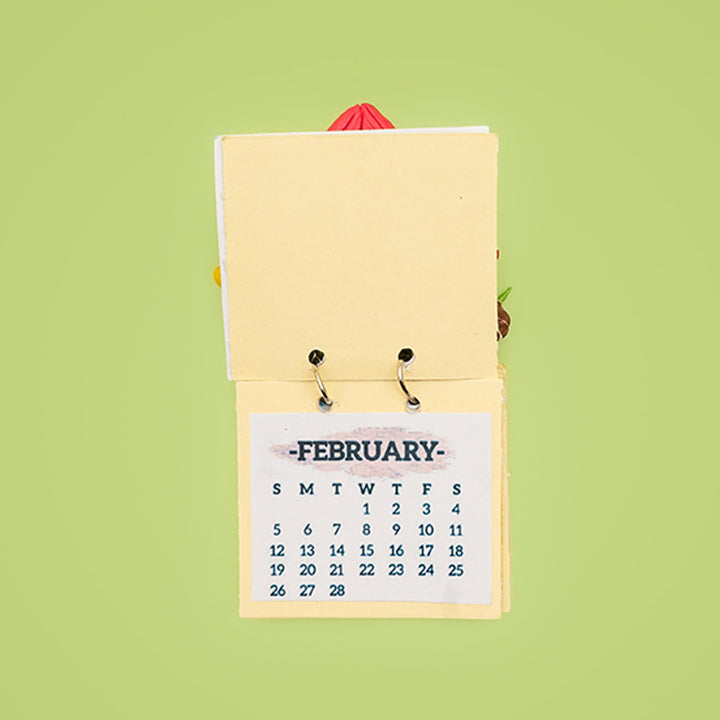 Pink Birdhouse 2026 Clay Calendar Magnet