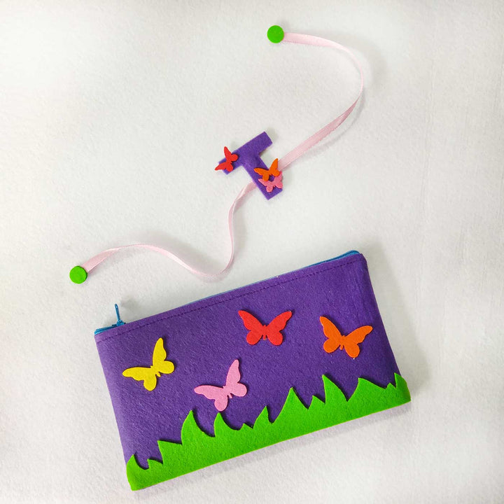 Personalised Handmade Kids Themed Felt Rakhi Pouch With Chocolates Roli Chawal - Front View with Matching Bracelet (4)