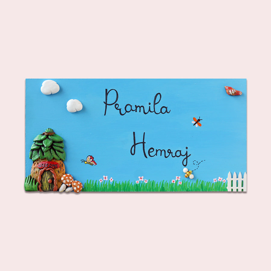 Handcrafted Personalized Name Platefor Couples - Front View with Name Personalization