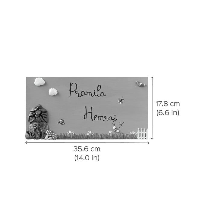 Handcrafted Personalized Name Platefor Couples - Dimension Chart with Personalization
