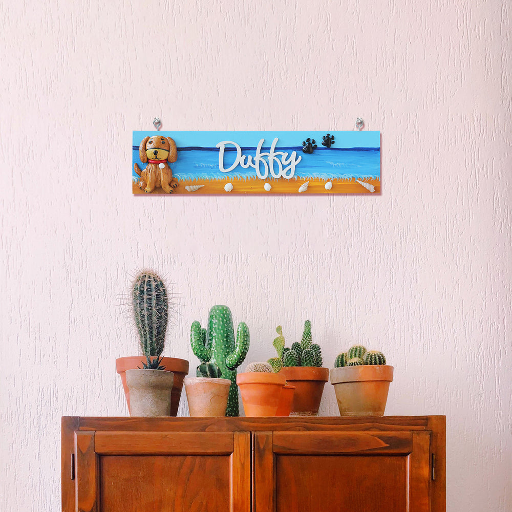 Handcrafted Personalized Name Plate For Pets - Mounted on Wall Above Furniture