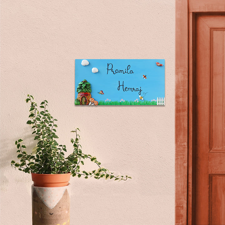 Handcrafted Personalized Name Platefor Couples - Mounted on Wall Next to Door
