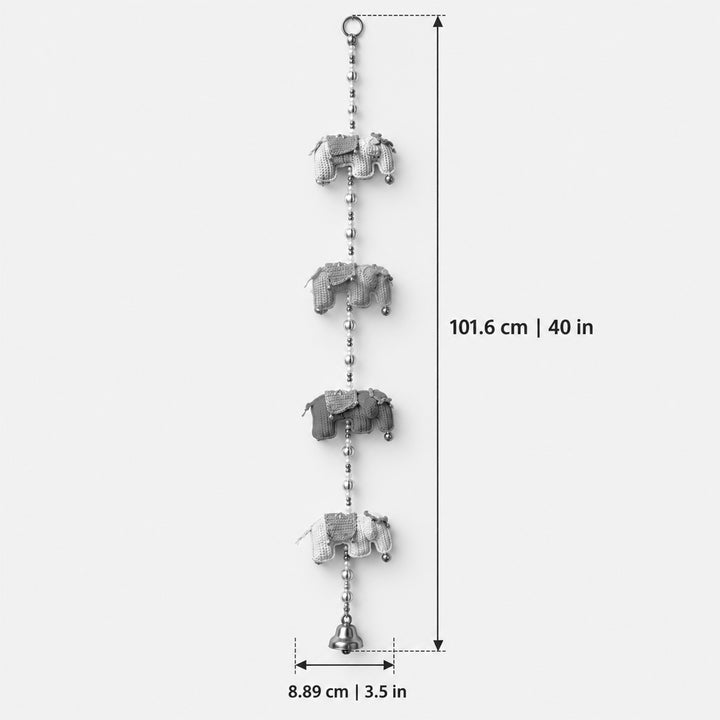 2 Pc |  Handmade Elephant Theme Crochet Wall Hanging with Bells & Ghungroo