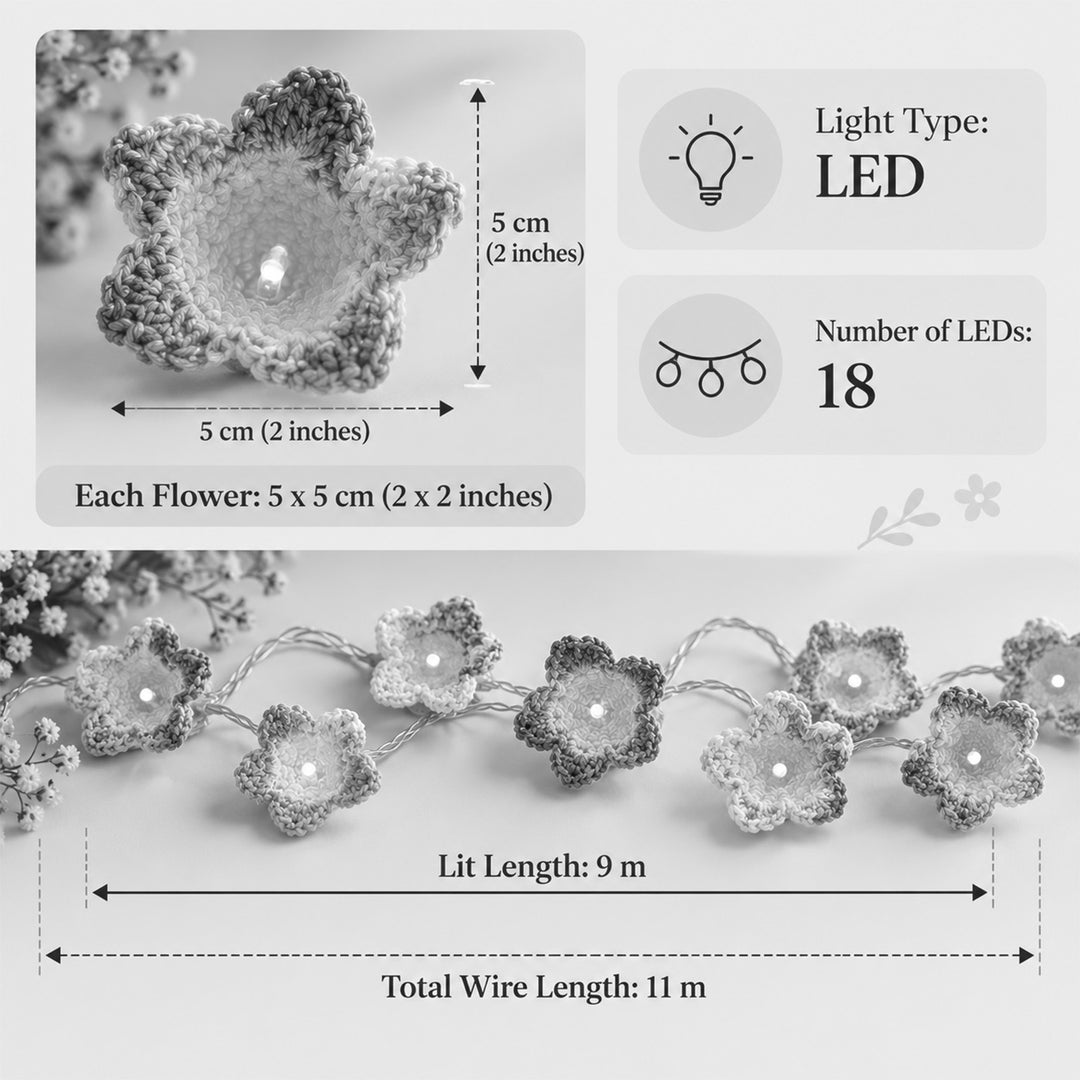 Handmade Origami Crochet Paper LED Fairy Light For Festive Decor