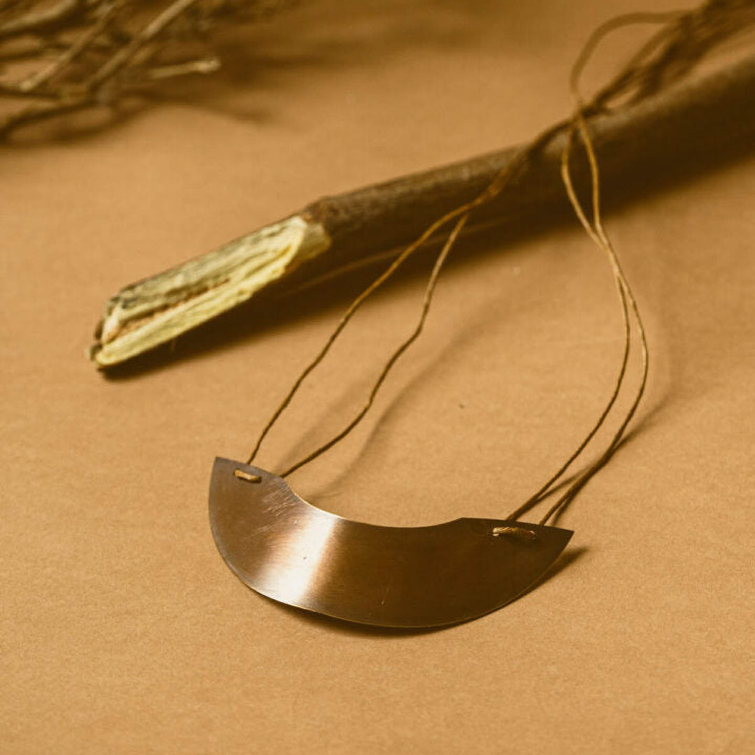 Handmade Curved Semi Circular Copper Long Necklace