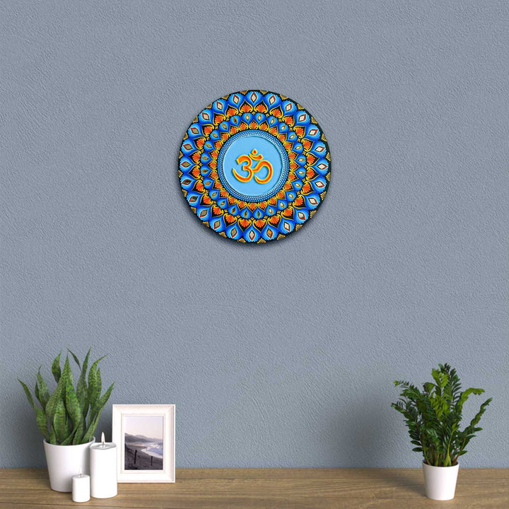 Hand-Painted Dot Mandala Fusion Theme MDF Wood Wall Plate