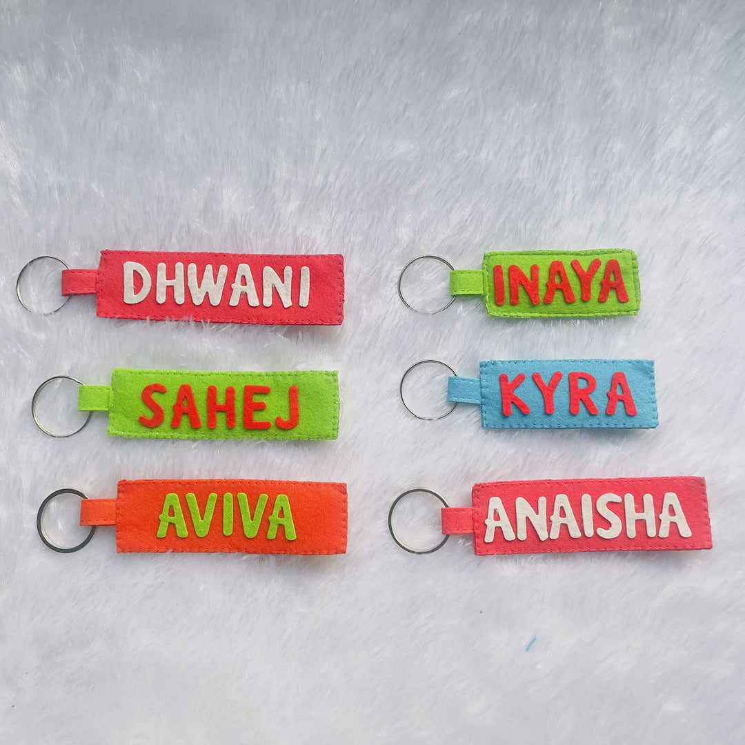 Personalized Name Felt Keychain for Kids