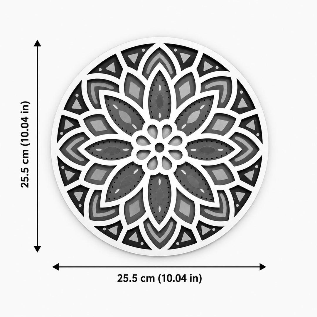 Hand-Painted Floral Mdf Rangoli For Festive Decor