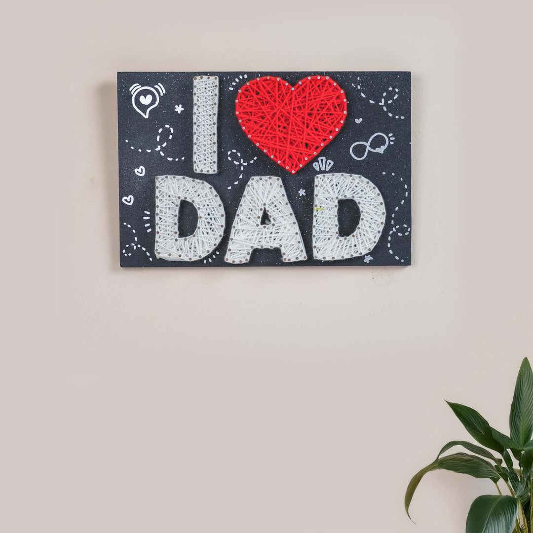 Handmade String Art I Love Dad Wooden Decorative Plaque