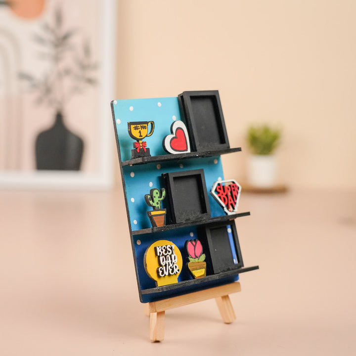 Photo Personalized Handmade Super Dad Mdf Wood Fridge Magnet With Stand