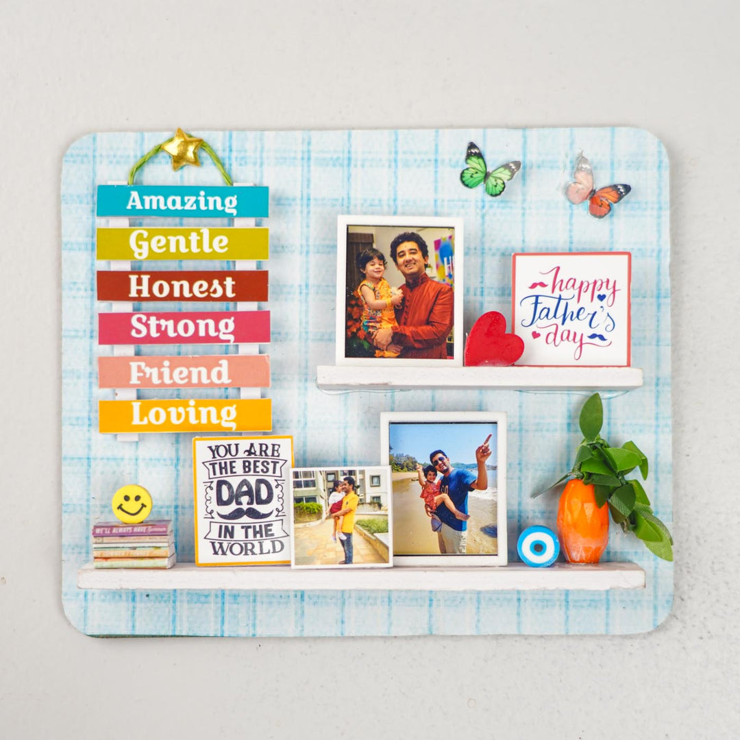 Photo Personalized Handmade Dad's Miniature Shelf MDF Wood Fridge Magnet