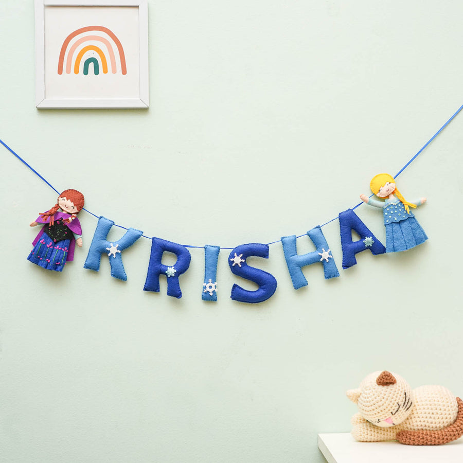 Personalized Handmade Frozen Theme Felt Bunting - Name Personalization Example Hanging