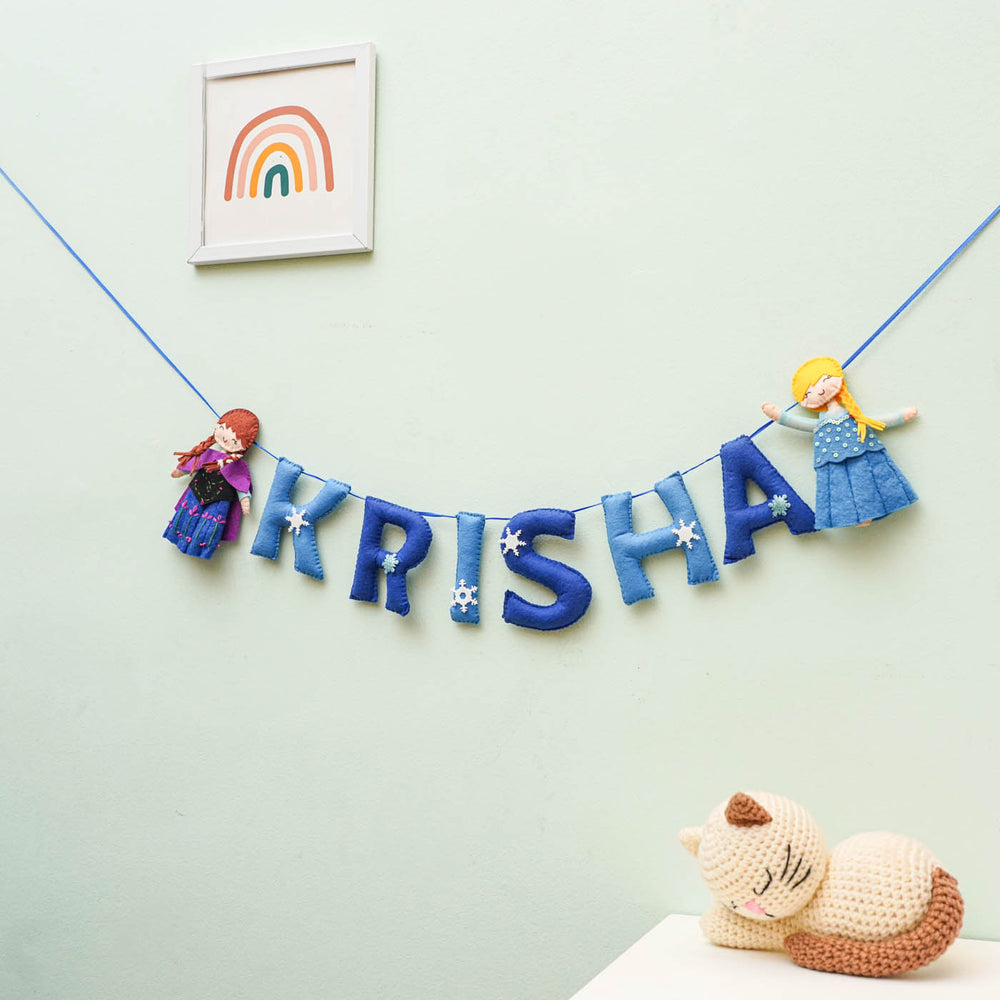 Personalized Handmade Frozen Theme Felt Bunting - Name Personalization Hanging Display